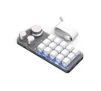Mechanical Gaming 15 Keys Keyboard, Suitable for Gaming Office Media Lab Multifunctional DIY Office Media Lab with Three Levels of Functionality Seven Colors (White)