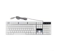 Mechanical Gaming Keyboard 104 Keys RGB Backlit 7 Colour Anti-Ghosting Spill-Resistant 1.5m Cable for PC Laptop Computer Black(White)