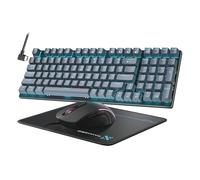 Mechanical Gaming Keyboard and Mouse, 98 Keys LED Backlit Keyboard with Gray Floating Keycap Red Switch, Ergonomic RGB Gaming Mouse with Mouse Pad Combo, Anti-Ghost Wired Keyboard for PC Laptop Gamer