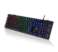Mechanical Gaming Keyboard,RGB 104 Keys Ultra-Slim Rainbow LED Backlit USB Wired Keyboard with Blue Switches,Durable ABS Keycaps/Anti-Ghosting/Spill-Resistant Mechanical Keyboard for PC Mac Xbox Gamer