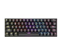 Mechanical Gaming Keyboard with High- Blue Switches Compact 63-key Layout RGB Backlit 17 Lighting Modes Ergonomic Design Build Compatible OS Linux