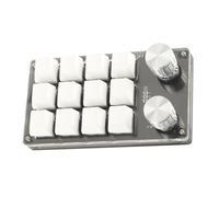 Mechanical Gaming Keypad 12 Keys with Adjustable Knob for Esports Streaming and Editing Tasks (Black White)