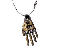 Mechanical Hand Pendant, Movable Finger Joints Robot Hand Charm Pendant Necklace, Steampunk Necklace Jewelry, Punk Lover Gift for Men Women (Gold)