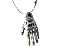 Mechanical Hand Pendant, Movable Finger Joints Robot Hand Charm Pendant Necklace, Steampunk Necklace Jewelry, Punk Lover Gift for Men Women (Silver)