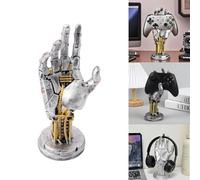 Mechanical Hand Statue, Robot Hand Ornaments Sculpture, Game Controller Holder Stand for Universal Headphone Stand & Controller, Creative Gamer Gifts Gaming Accessories for Desk Decorations