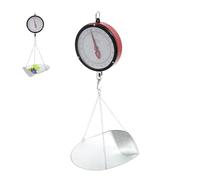 Mechanical Hanging Scale with Large Dual-Sided Dial, 22 lbs Capacity, Portable Balance with Scoop and Chain for Kitchen, Farm, Market