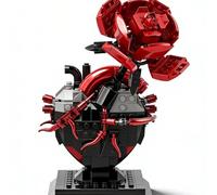 Mechanical Heart & Rose Building Blocks Set, 400Pcs MOC Custom Creative Model Bricks Construction Toy, Gothic Home Decor Gifts for Anniversary, Valentine's Day, Halloween