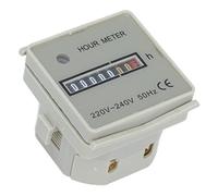 Mechanical Hour Meter 220 240V 1.9x1.9in, High Accuracy Electric Time Counter for Snowmobile Lawn Vehicle Marine, Hourmeter for Diesel Engine Generator Boat Motorcross Motor