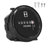Mechanical Hour Meter 99999.9 Hours, AC DC Universal Hourmeter, Fully Sealed Quartz Timing Gauge 6-80V for Construction Machinery Generators and Vehicles
