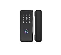 Mechanical Key Smart Lock for Glass Door Fingerprint Code Card Electronic Door Lock Digital Lock Sliding Door, Compatible with TTLOCK(Mortise Lock Size: Type D)