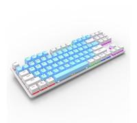 Mechanical Keyboard 5-Color Led Multi-Mode Atmosphere Backlit Keyboard Mechanical Gaming Keyboard 87 Key Compact Brown Switch Anti-Ghosting Usb Wired Computer Keyboard For Laptop PC Gamer (blue white)