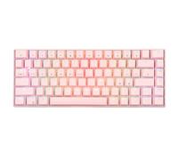 Mechanical Keyboard, 82 Keys 3 Modes Pink Gaming Mechanical Keyboard with RGB Dynamic Backlight, Support Wireless 2.4G Bluetooth Type C Wired, 1800mAh Rechargeable, for Office Home(Red shaft) small