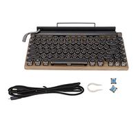Mechanical Keyboard 83 Keys, Retro Typewriter Keyboard, 2000mA Wireless, Adjustable Brightness, Computer Keyboard for Office Home