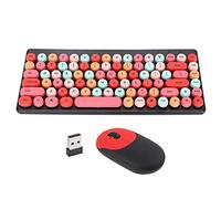 Mechanical Keyboard, 86 Keys 2.4G Wireless Keyboard with Mouse, Ergonomic Quiet Computer Keyboard Mouse for Desktop Laptop Travel (Lipstick mixed color)