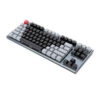 Mechanical Keyboard, 87Keys Bluetooth Game Mechanical Keyboard Two Color Keycap Computer Phone Tablet Keyboard, Wired Bluetooth 2.4G Three Modes Keyboard(Black gray green axis white light) small gift