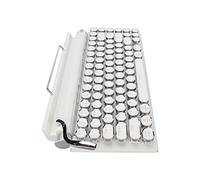 Mechanical Keyboard, Blue Switch Bluetooth 5.0 Typewriter Mechanical Keyboard 2000mA Capacity Retro Round Keycap 83 Keys for Tablet (White)