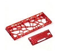 Mechanical Keyboard Case Red Transparent Keyboard Housing Compatible with Wooting60/HM66/Mad60/M6lite/Rakka Keyboards (Red)