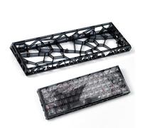 Mechanical Keyboard Case Transparent Keyboard Housing Compatible with Wooting60/HM66/Mad60/M6lite/Rakka Keyboards (Black)