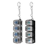 Mechanical Keyboard Clicker Fidget Keychain, Portable Keyboard Fidget Toy Light Up 4 Button, 4 Keys Funny Clicker Keyring Adults Kids, Sensory Stimulation Boredom Stress Relief Office School Travel