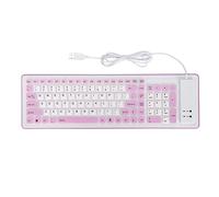 Mechanical Keyboard, Computer Keyboards Typewriter Keyboard with 103 Keys USB Wired Silicon Foldable Mute Fadeless Foldable Keyboard Foldable Silicone Keyboard for PC (Purple)