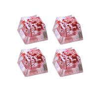 Mechanical Keyboard Keycap, Customized ESC, Red | Leaf Dried Flower Pattern for Mechanical Keyboard, 4 Epoxy Key Caps, Customized ESC