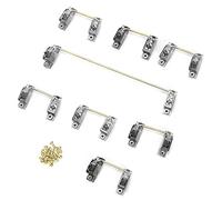 Mechanical Keyboard Stabilizer 6.25U and 2U Set with Gold - Plated Steel Wire and Screws, Transparent Nylon Shell for DIY Custom 104/108/87/61 - Key Mechanical Keyboards (Transparent Black)