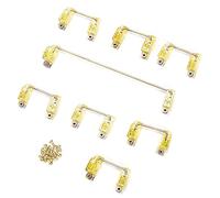 Mechanical Keyboard Stabilizer Set 6.25U and 2U with Gold - Plated Steel Wire and Screws, Transparent Nylon Shell for DIY Custom 61/64/87/104/108 - Key Mechanical Keyboards (Transparent Yellow)