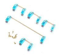 Mechanical Keyboard Stabilizer with Gold - Plated Screws, 6.25U 2U PCB - Mount Stabilizers for DIY 61/64/87 Key Mechanical Keyboard, Transparent Nylon Shell Anti - Oxidation Kit (Transparent Blue)