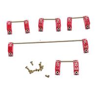 Mechanical Keyboard Stabilizer with Gold - Plated Screws, 6.25U 2U PCB - Mount Stabilizers for DIY 61/64/87 Key Mechanical Keyboard, Transparent Nylon Shell Anti - Oxidation Kit (Transparent Red)