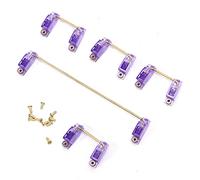 Mechanical Keyboard Stabilizer with Gold - Plated Screws, 6.25U 2U PCB - Mount Stabilizers for DIY 61/64/87 Key Mechanical Keyboard, Transparent Nylon Shell Anti - Oxidation Kit (Transparent Purple)