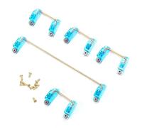 Mechanical Keyboard Stabilizer with Gold- Plated Screws, 6. 25U 2U PCB- Mount Stabilizers for DIY 61/64/ 87 Key Mechanical Keyboard, Transparent Nylon Shell Anti- Oxidation Kit (Transparent Blue ...