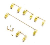 Mechanical Keyboard Stabilizer with Gold - Plated Screws, 6.25U 2U PCB - Mount Stabilizers for DIY 61/64/87 Key Mechanical Keyboard, Transparent Nylon Shell Anti - Oxidation Kit (Transparent Yellow)