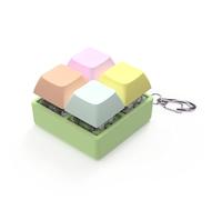 Mechanical Keyboard Switch Tester Key Chain Toy, Stress Relief Tool 4 Keys Mechanical Tester with LED Light Potato Chip Press