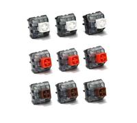 Mechanical Keyboard Switches, 30-Pack Hot Swappable V2 Linear Red Tactile Brown White for Gaming Office, 5-Pin 3-Pin Compatible with Custom PCBs, 80 Million Keystrokes Gold Plated Contacts