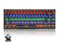 Mechanical Keyboard, USB Cable Wired Gaming Keyboard, Rainbow LED Backlit, 82 Keys Anti-Ghosting Compact Ergonomic Computer Keypad, Comfortable Durable and Quick Responsive(Blue Switches, Black)