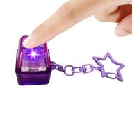 Mechanical Keychain, Silent Clicking Pad for Reduction with LED Flash, Smooth Construction with Pocket Sized Function, Unique Birthday Gift Idea Travel Office School Black Blue
