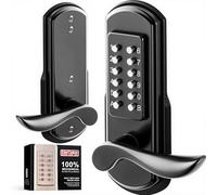 Mechanical Keyless Entry Combination Door Lock with Keypad, Black | Right | Keyless Door Lock with Code, Keypad Door Lock with Handle, Right Handed Door Lever, Stainless Steel | NOT a Deadbolt | DIY