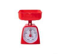 Mechanical Kitchen Scales with Weighing Tray, Precision Spring Scales for Household and School, Teaching Aid for Learning Weight, ABS Plastic, 1-5 kg Capacity (Red)