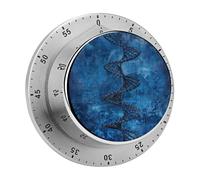 Mechanical Kitchen Timer 60 Minutes Loud Alarm with Magnetic Back, Stainless Steel Wind Up Timer, Grid Structure Blue Timers for Cooking, Classroom - No Battery Needed