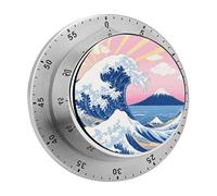 Mechanical Kitchen Timer 70dB Alarm, Great Waves Timers Magnetic Metal Countdown Timer for Cooking, Baking & Exercise, No Batteries Required