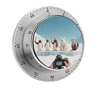 Mechanical Kitchen Timer 70dB Alarm, Many Animals Selfie Timers Magnetic Metal Countdown Timer for Cooking, Baking & Exercise, No Batteries Required
