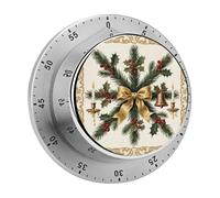 Mechanical Kitchen Timer 70dB Alarm, Red Grey Santa Gnome Timers Magnetic Metal Countdown Timer for Cooking, Baking & Exercise, No Batteries Required