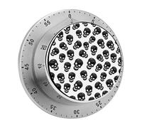 Mechanical Kitchen Timer 70dB Alarm, Skull Timers Magnetic Metal Countdown Timer for Cooking, Baking & Exercise, No Batteries Required