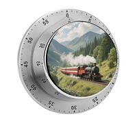 Mechanical Kitchen Timer 70dB Alarm, Train Timers Magnetic Metal Countdown Timer for Cooking, Baking & Exercise, No Batteries Required