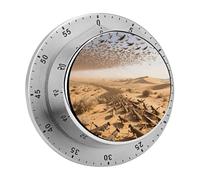 Mechanical Kitchen Timer - Desert Locust Swarm Digital Timer with Magnetic Base - 60-Minute Visual Countdown Stainless Steel Timers for Cooking, Baking, Eggs & Classroom Use, Loud Alarm