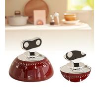 Mechanical Kitchen Timer Loud Alarm & Magnetic Back Cook Countdown Device (Red)