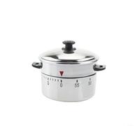 Mechanical Kitchen Timer Silver - Manual Countdown Timer for Cooking & Baking, Loud Alarm Signal, Compact 80 x 66 x 61 mm, Robust Plastic Housing for Kitchen Office Learning, Easy to Use Without