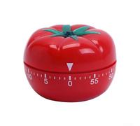 Mechanical Kitchen Timer Tomato Shape Countdown Clock Cooking Time Management Tool Manual Wind Up No Battery Required for Home Kitchen School Office Red 7.2x5.5cm