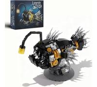 Mechanical Lantern Fish Building Set with Light, Creative Ocean Angler Fish Ocean Animal Collection Toy, STEM Angler Fish Building Blocks Home Office Decor, Great Gift for Adults(550+ PCS)