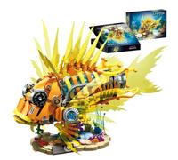 Mechanical Lionfish Building Set, Collection Marine Life Blocks for Adult | 1103PCS Ocean Animal Bricks Kit, Cyber Sea Fish Model, Home Decor, STEM Education Toy, Creative Gift for Men Women